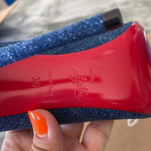 CHRISTIAN LOUBOUTIN Denim 36 heels - Picture 7 of 7